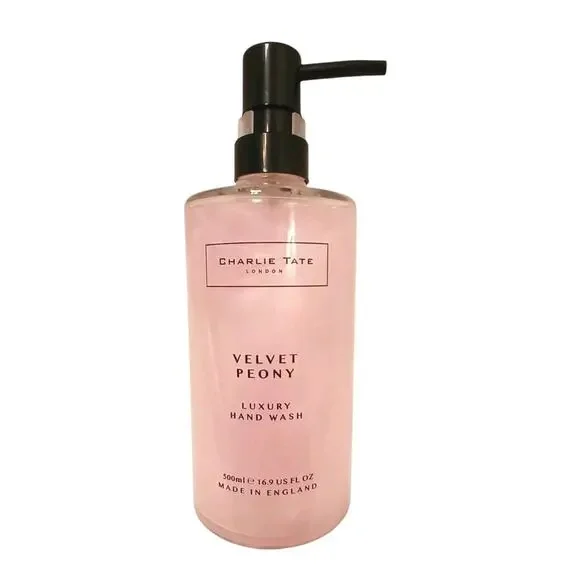 Charlie Tate London VELVET PEONY Luxury HAND WASH Glass Bottle PUMP 16.9 oz